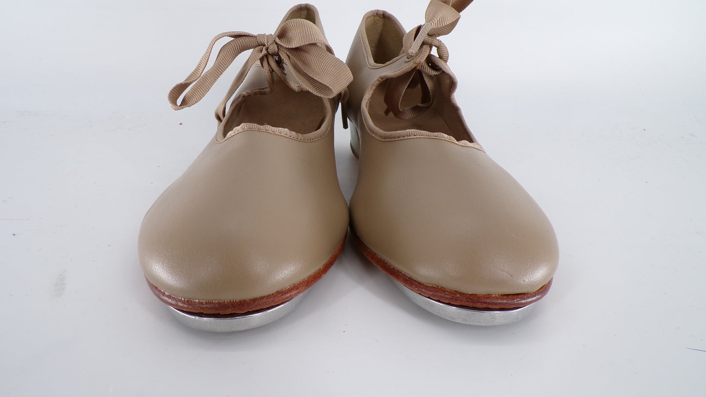Pre-Owned Tap Shoes Barbette Adult 7.5M Tyette Leather Ribbon Student