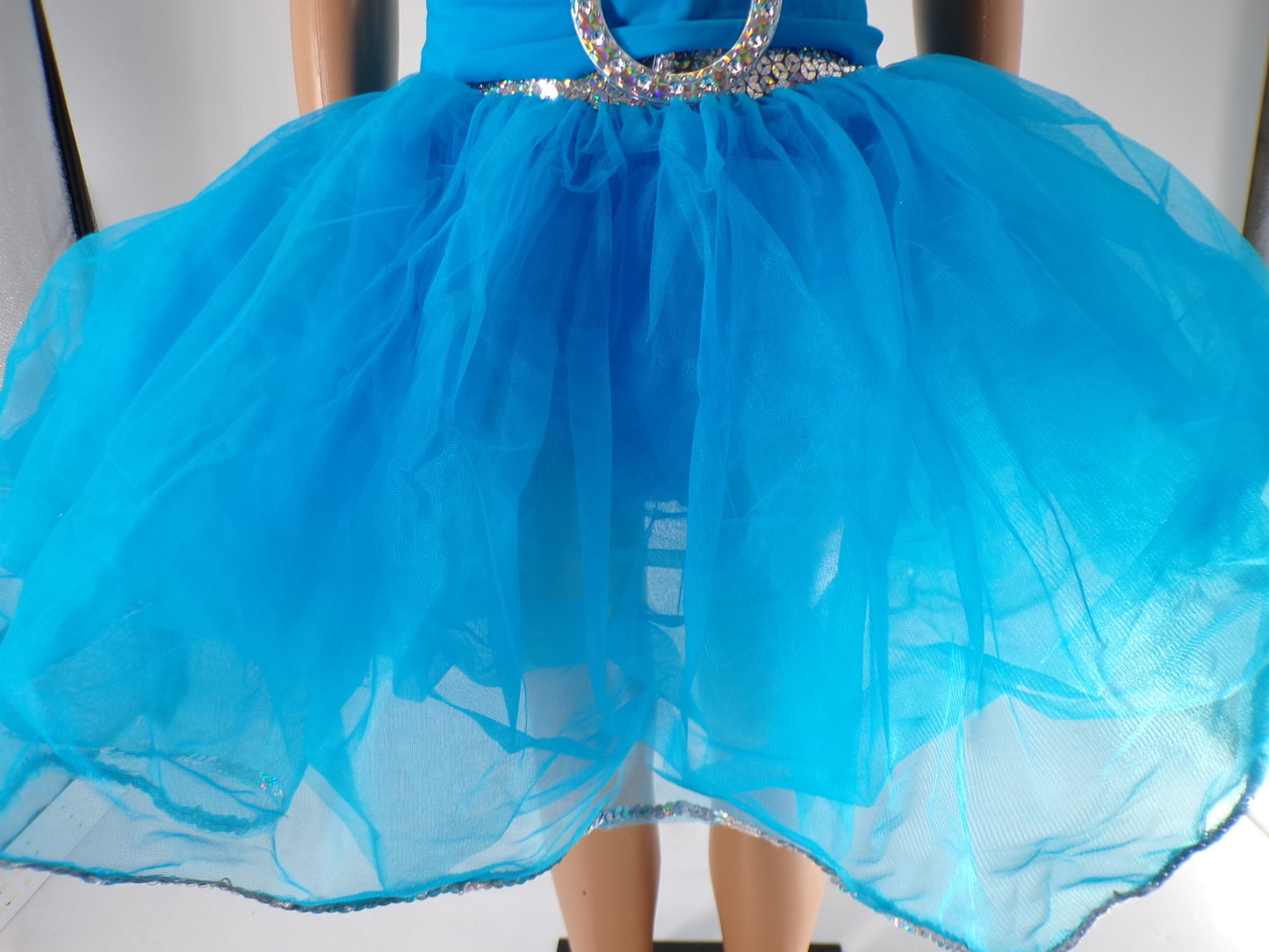 Pre-Owned Costume Weissman  4427 Medium Child Turquoise Tutu Jazz Sequin