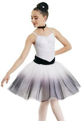 Pre-Owned Costume Weissman  10302 Large Child Black White Tutu Ballet Sequin