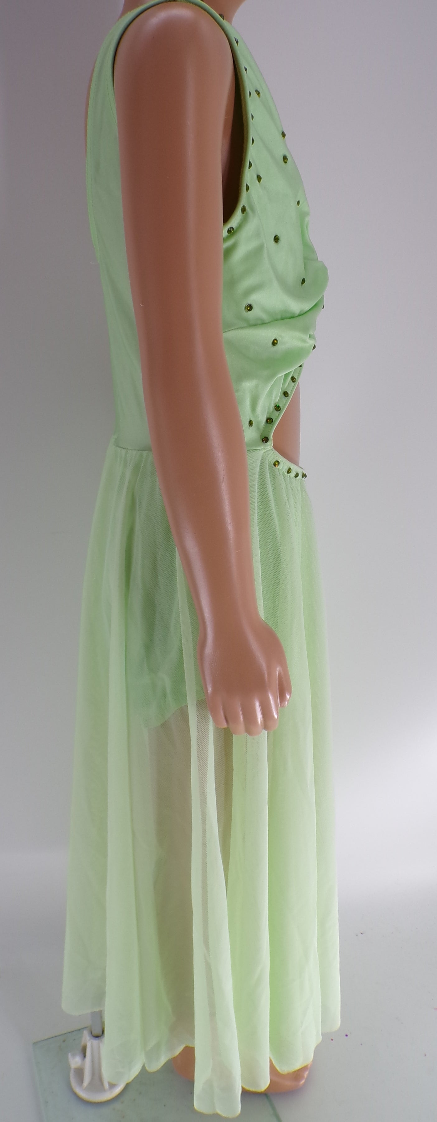 Pre-Owned Costume Wish Come True  20570 6x-7 Child Mint Green  Contemporary Rhinestone