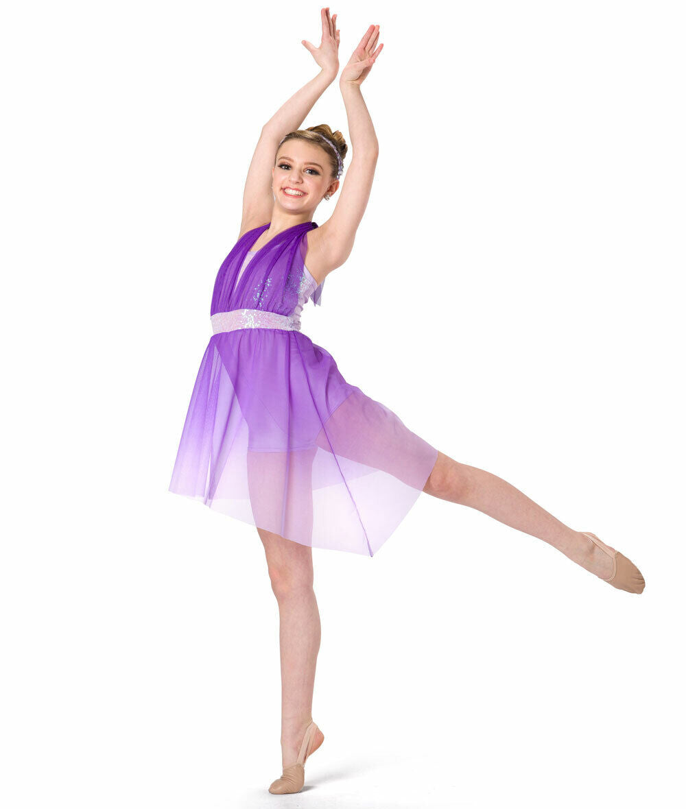 Pre-Owned Costume Wish Come True V2125 Medium Child Purple Dress Lyrical Sequin