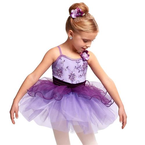 Pre-Owned Costume XL Child Purple Curtain Call E1558 Ballet Tap Fairy Tutu Glitter Floral