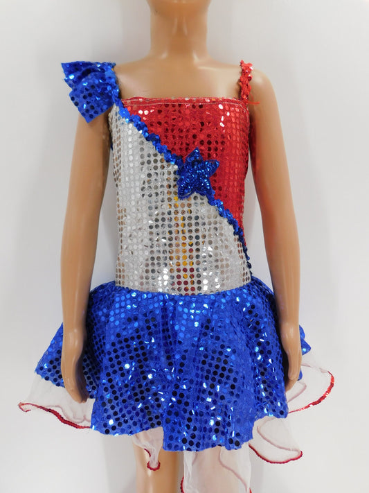 Pre-Owned Costume Leo's  61384-1 Medium Child Patriotic  Jazz