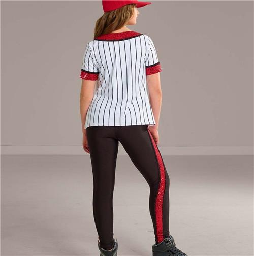 Pre-Owned Costume Curtain Call  J5374 Medium Child  Red Jersey Hip Hop Sequin Baseball