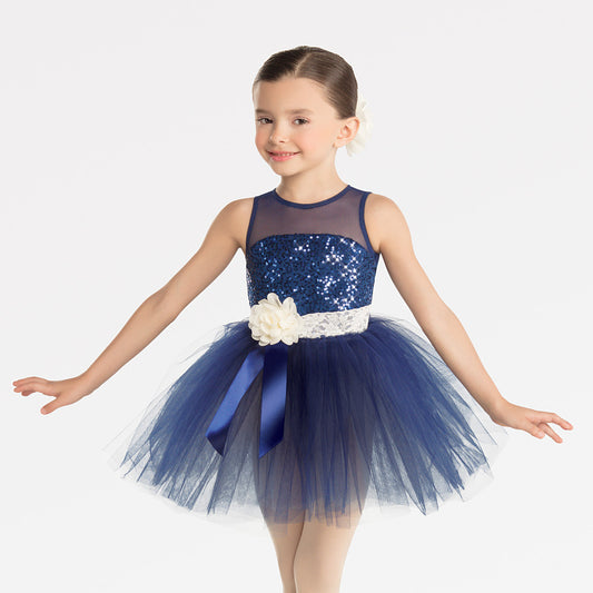 Pre-Owned Costume Revolution  RC20529 Medium Child Blue Tutu Ballet  Sequin