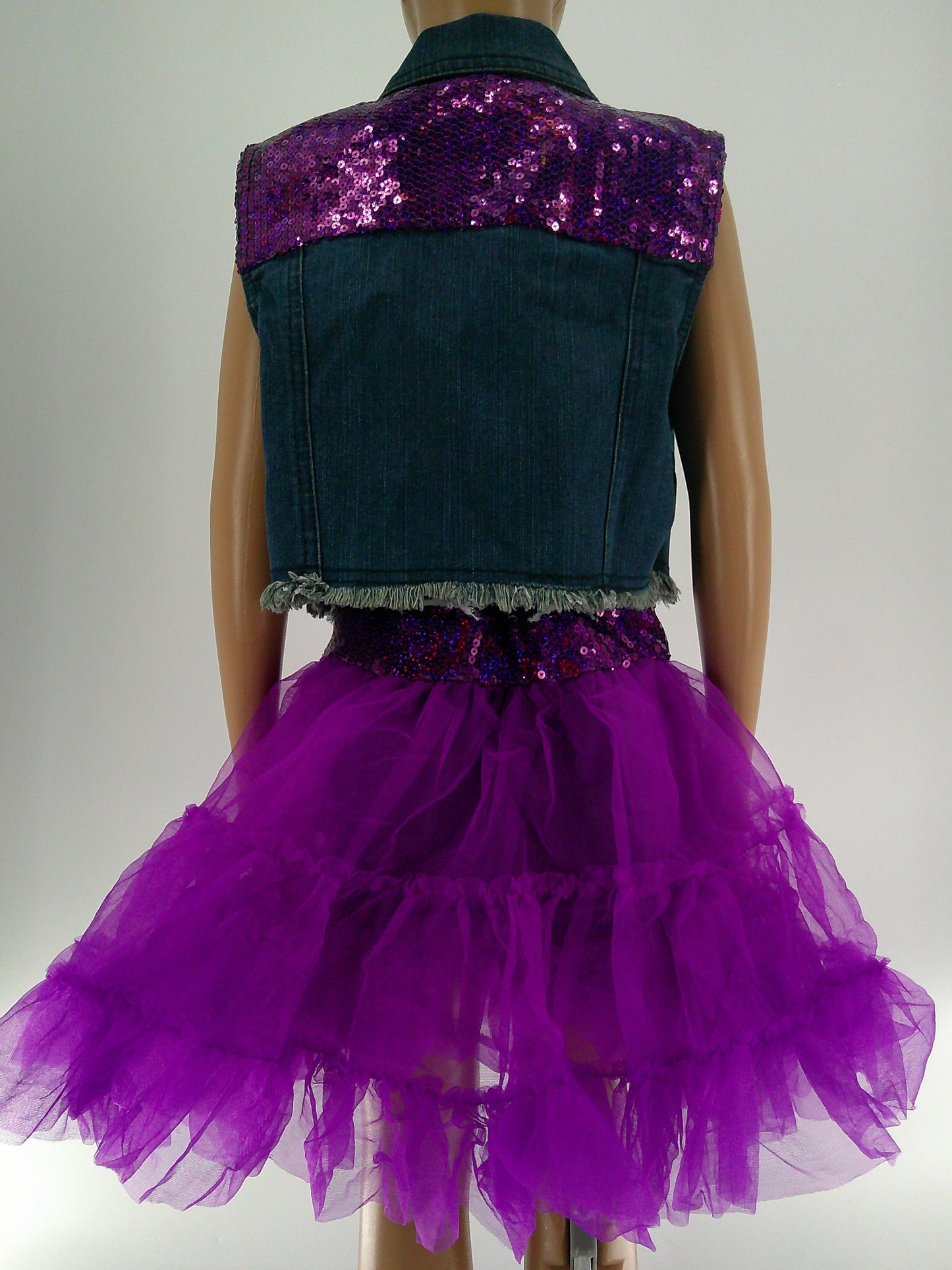 Pre-Owned Costume Weissman  8590 Medium Child Purple Tutu Jazz Sequin