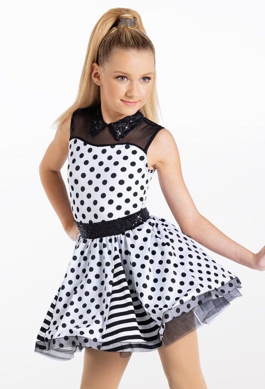 Pre-Owned Costume Weissman  12651 Medium Child White Dress Jazz  Sequin 50s