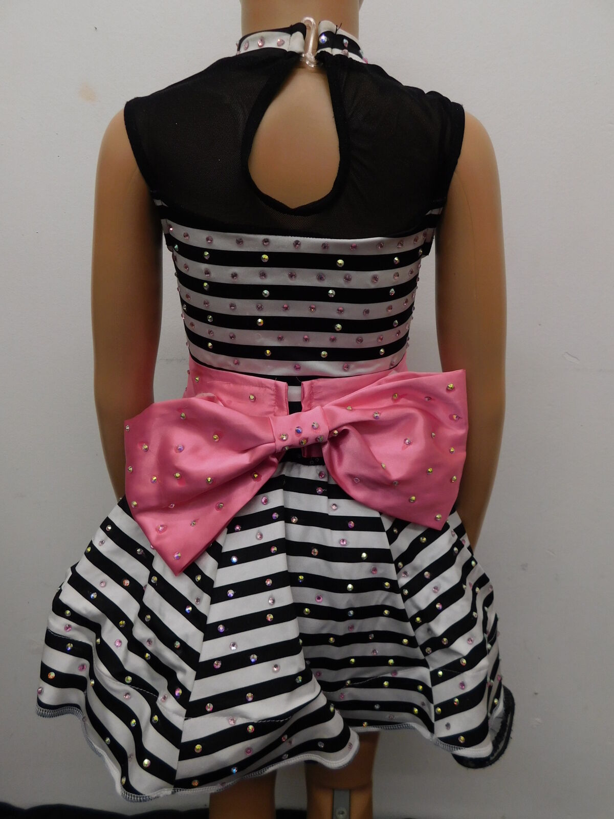 Pre-Owned Costume Weissman  11183 Intermediate Child Pink Dress Jazz Rhinestone