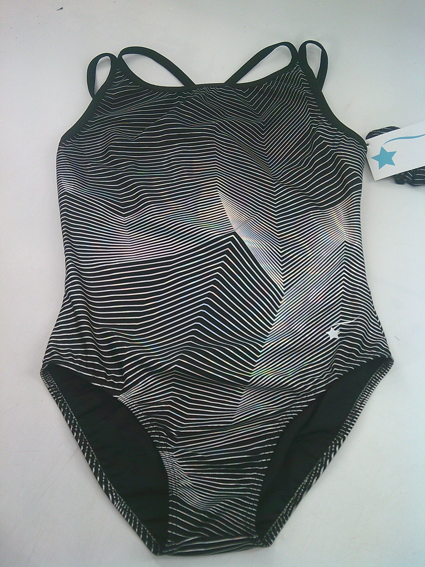 New Gymnastics Leotard Destira Ambition Medium Child Black SilverTumbling Acro
