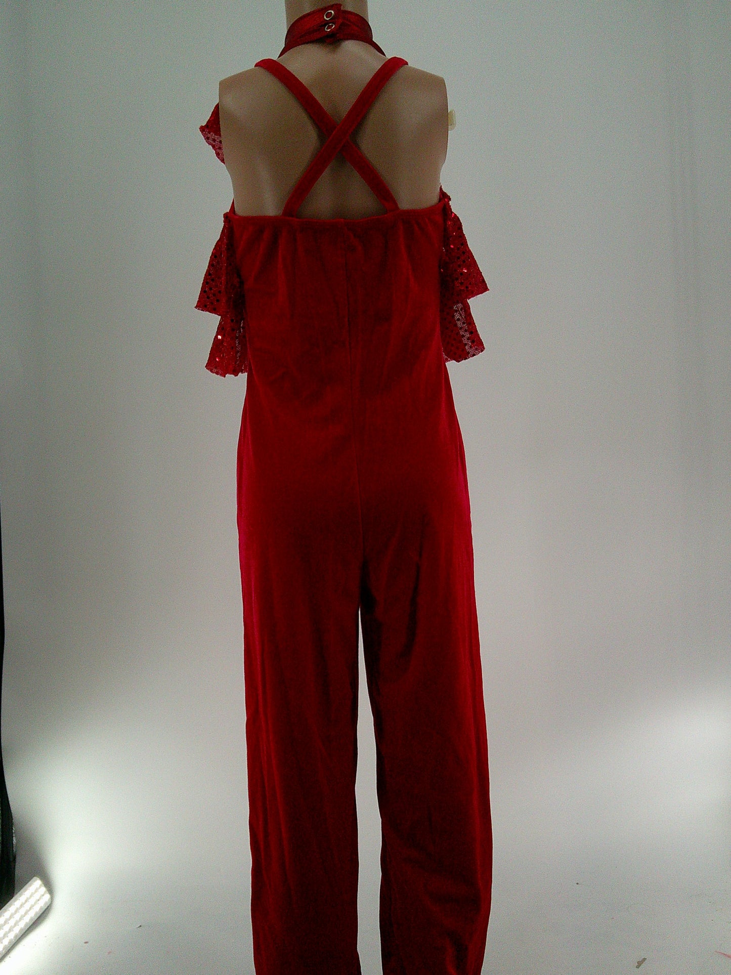 Pre-Owned Costume Unknown   Large Child Red Ruffles Jazz  Sequins