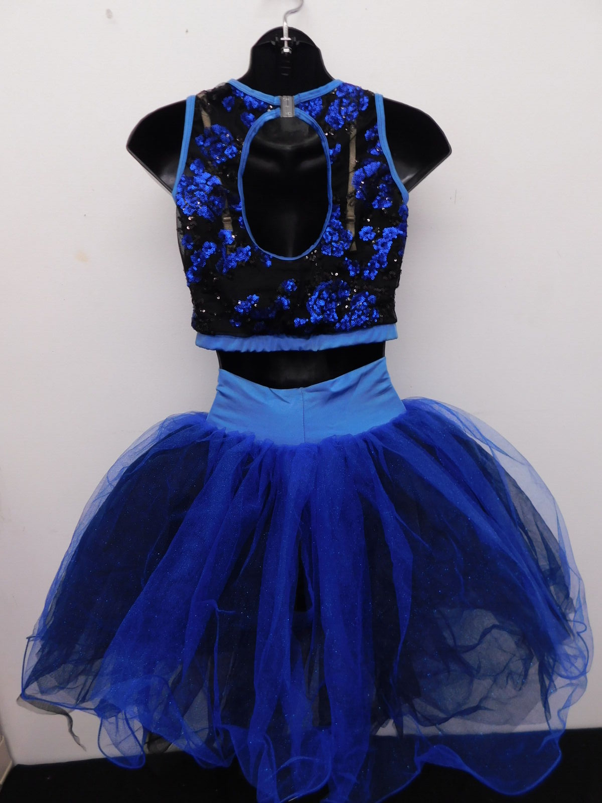 Pre-Owned Costume Curtain Call  J5262 XL Adult Royal Blue 2 Pc Embroidered Contemporary Sequin