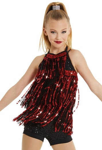 Pre-Owned Costume Weissman 10926 Medium Adult Red Jazz Sequins