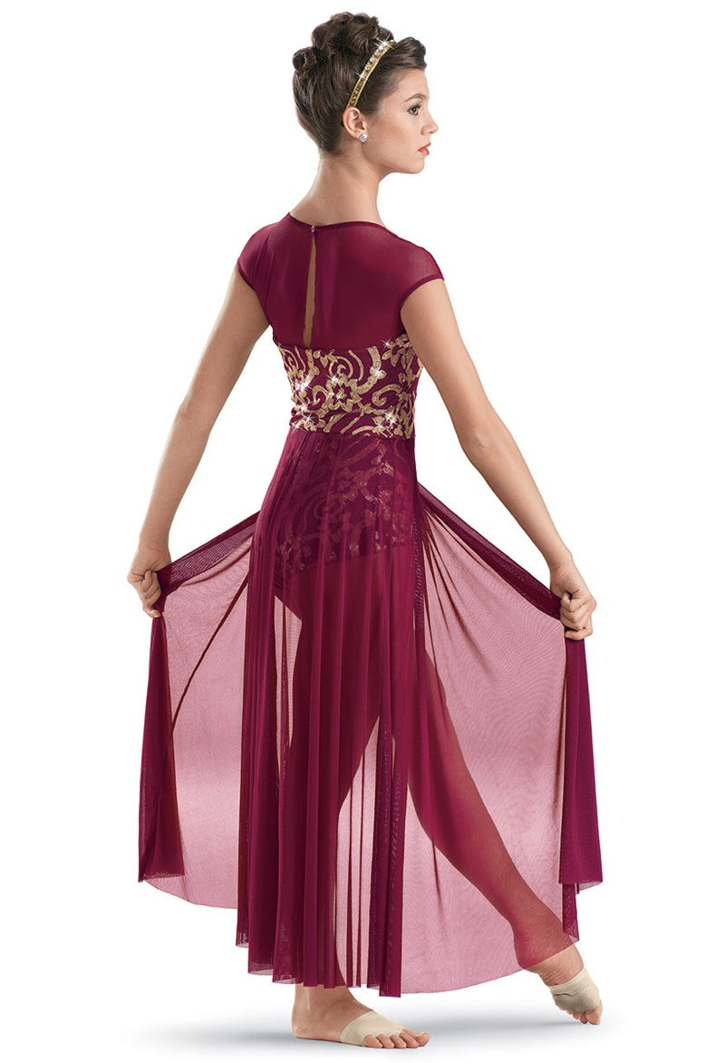 Pre-Owned Costume Weissman 7661 Medium Child Gold Dress Contemporary Sequin