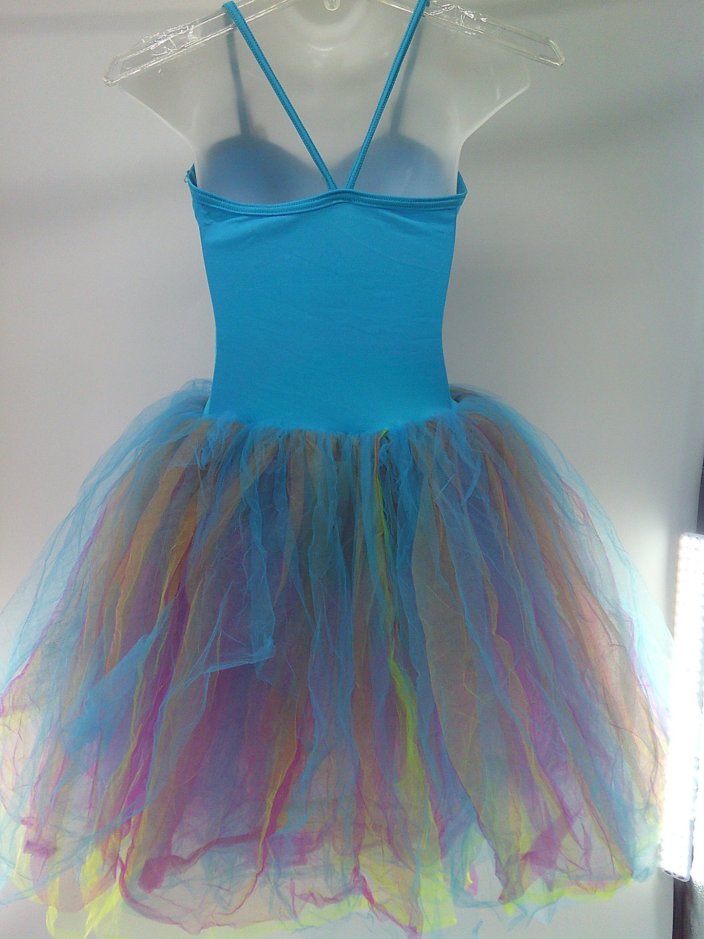 Pre-Owned Costume Costume Gallery Large Child Blue Colorful Tutu Ballet Sequin Peacock