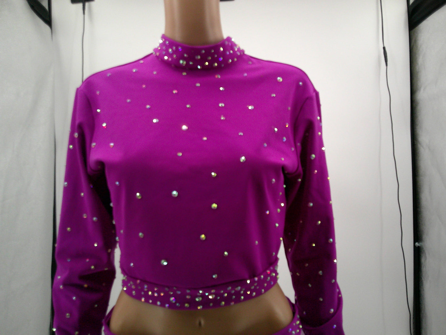 Pre-Owned Costume Kelle   XL Adult Purple 2 pc Jazz Rhinestones