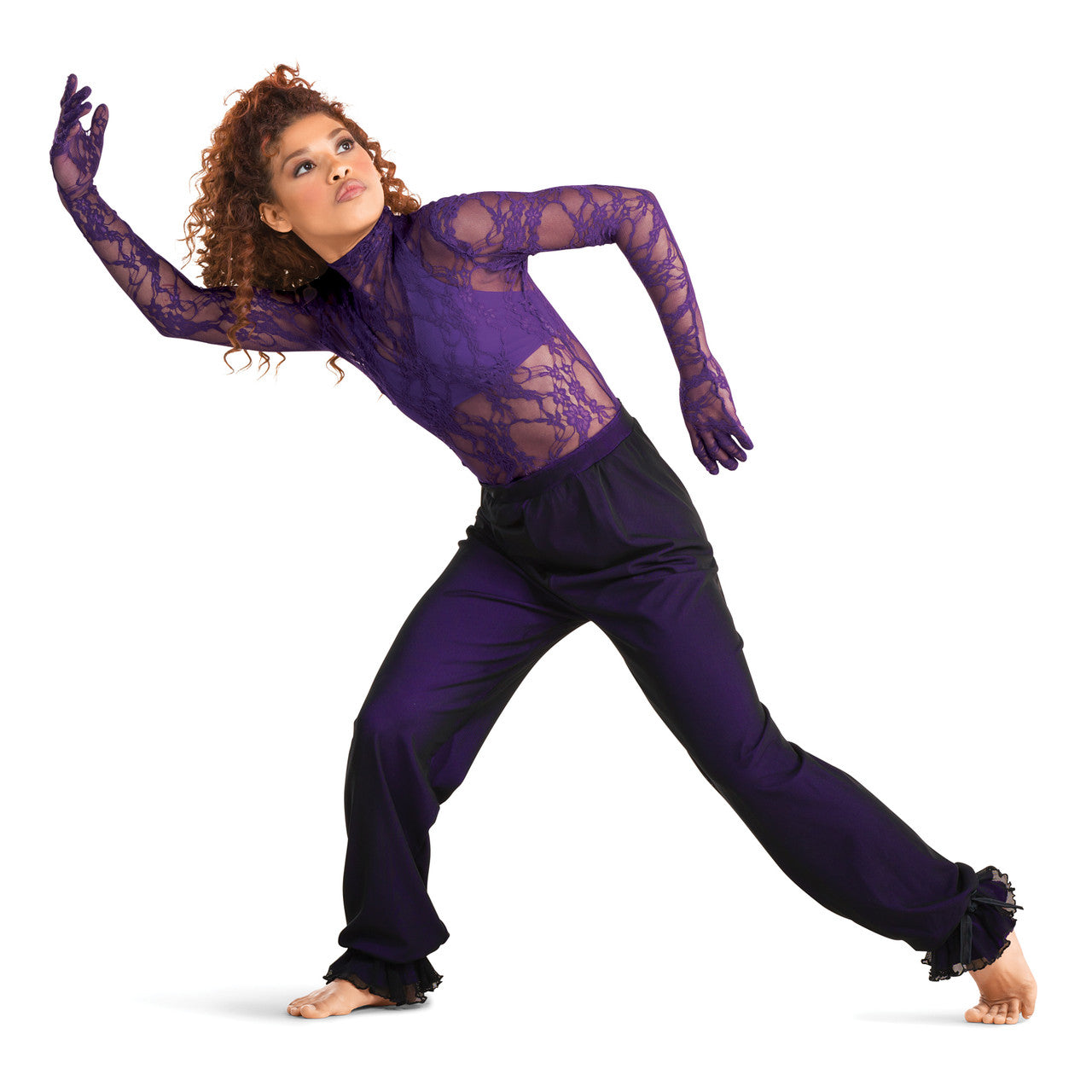 Pre-Owned Costume 10th House TD24438 Medium Child Purple Unitard Jazz