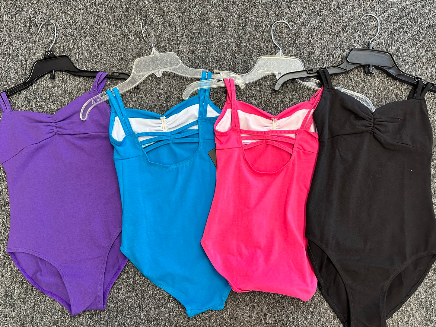 Pre-Owned Leotard Child 7/8 PURPLE & Pink Alice Roma Strappy Cotton Ballet Jazz