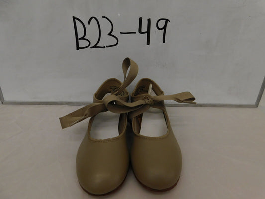 Pre-Owned Tap Shoes Barbette Toddler 10M Tyette Leather Ribbon or Elastic Student