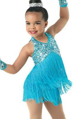 Pre-Owned Costume Weissman  10425 Small Child Purple Fringe Jazz Tap Latin Sequin