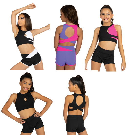 New Crop Top Danz N Motion 25300C Colorful Convention Wear