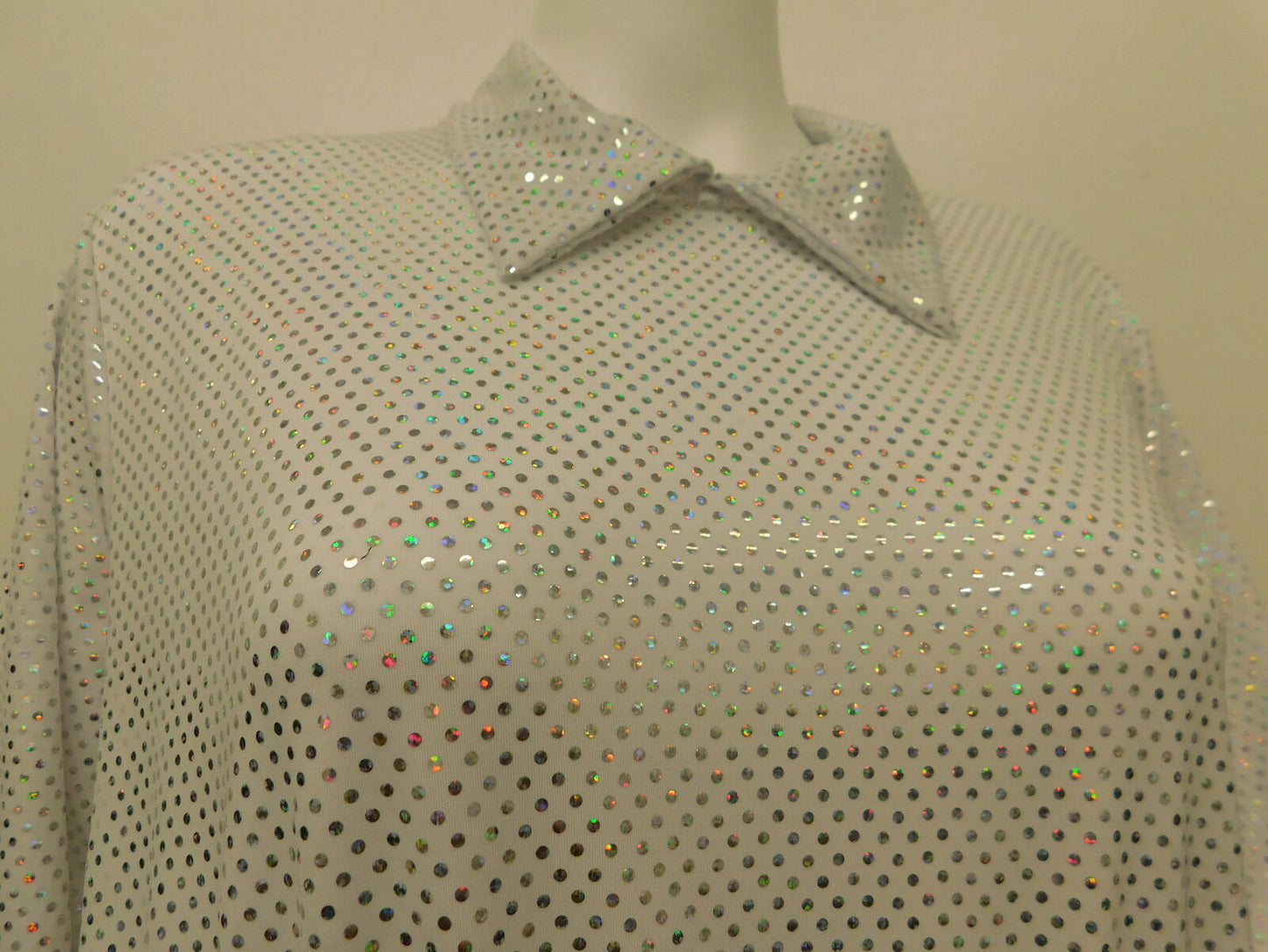Pre-Owned Costume AWCT 13993 Large Child White Body suit Jazz Foil Dot