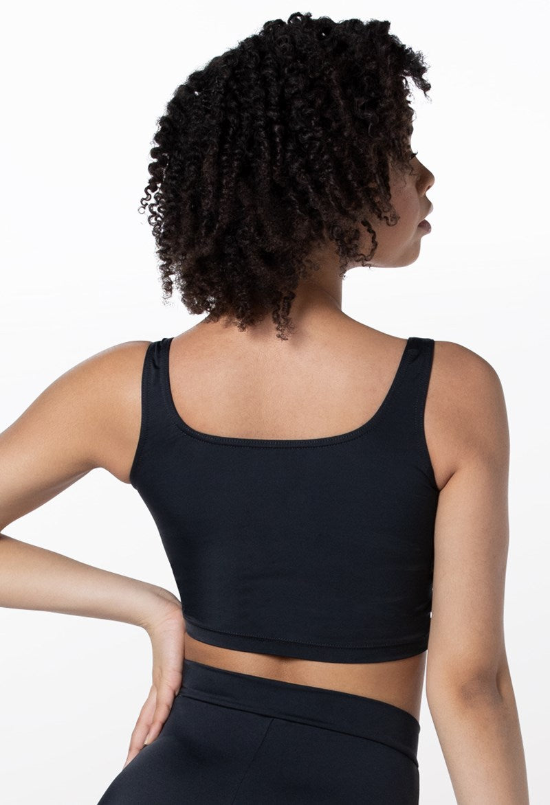 Pre-Owned Crop Top Small Adult Black Balera MT11075 Jazz Cheer Gymnastics