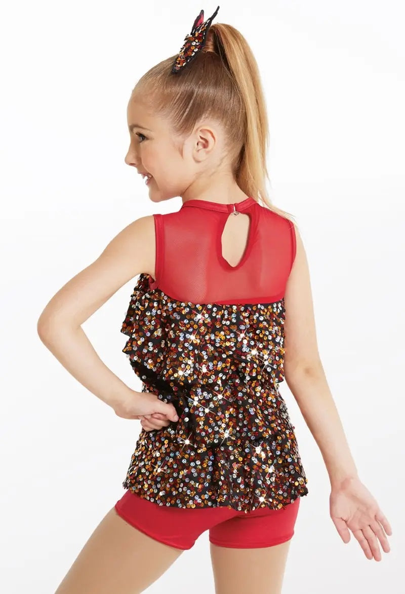 Pre-Owned Costume Weissman  11988 Int Child Purple  Ruffles Jazz Sequin