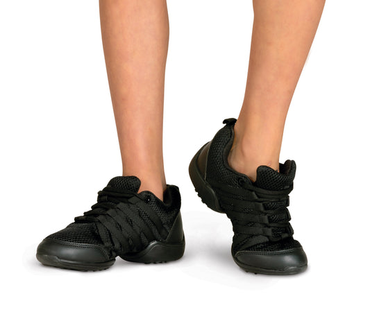 New Dance Hip Hop Sneakers Danz N Motion 9880 Black Split Sole Zumba Jazz