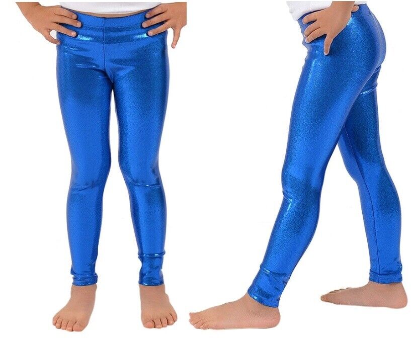 Pre-Owned Leggings Loxdonz Large Child Blue Jazz