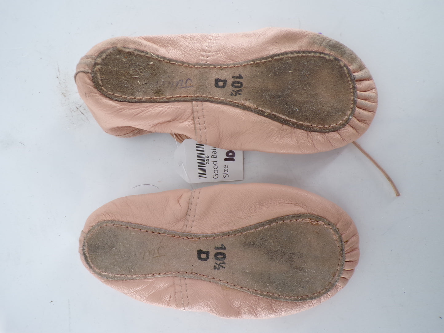 Pre-Owned Ballet Shoes Dancing Fair Little Kid 10.5D Tie Drawstring Leather Single Strap Full Sole
