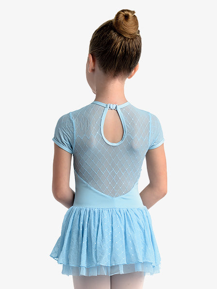 Pre-Owned Leotard Dress Danz N Motion 20202 Intermediate Child Lt Blue Ballet Tap