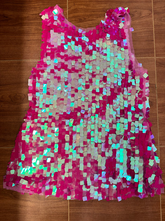 Pre-Owned Costume AWCT  19285 Medium Adult Pink Holographic Jazz Tap Sequin Disco