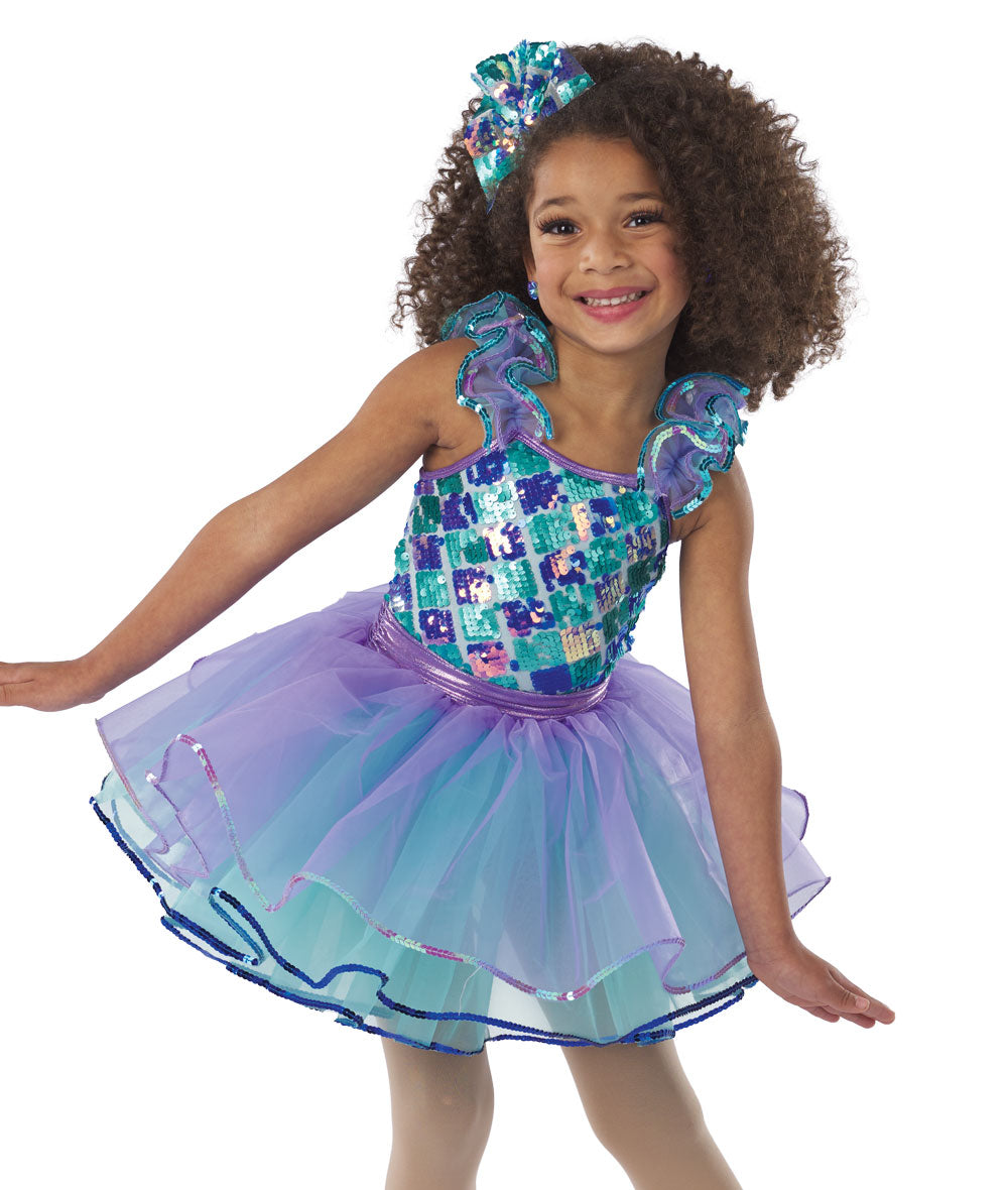 Pre-Owned Costume Wish Come True  V2414Y Intermediate Child Purple Tutu Ballet Sequin