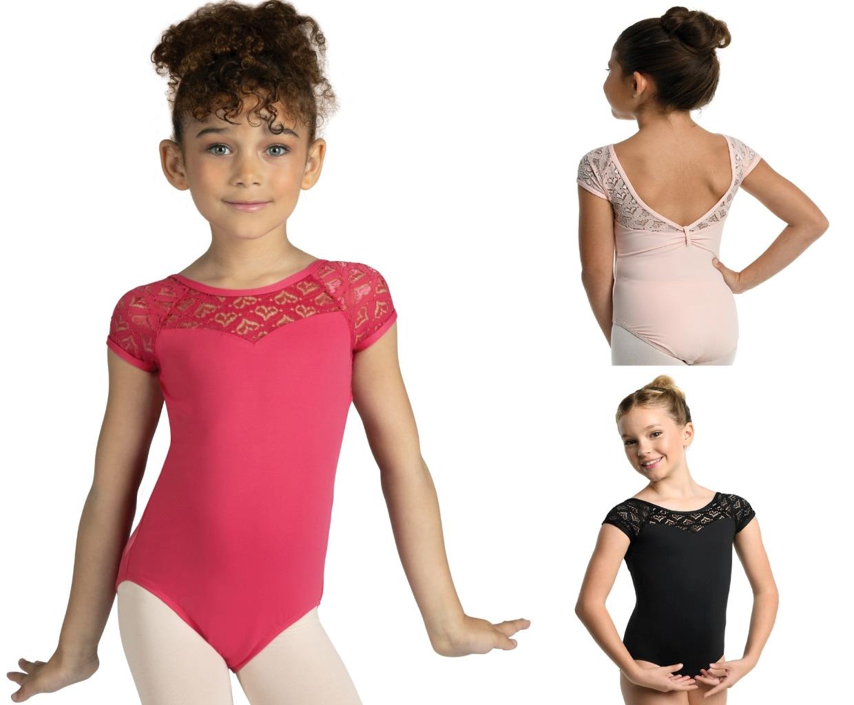 New Leotard Danz N Motion 23107C Kids Sizes Black & Pink Ballet Jazz