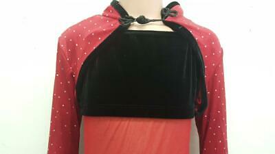 Pre-Owned Costume American Dancewear Small Adult Red Unitard Jazz Sequin Nutcracker