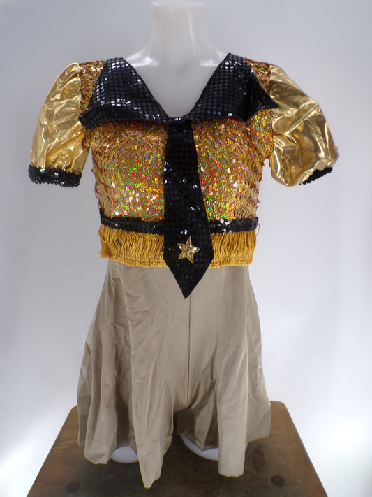 Pre-Owned Costume Weissman  540A Medium Adult Gold  Jazz Sequin Bugle Boy