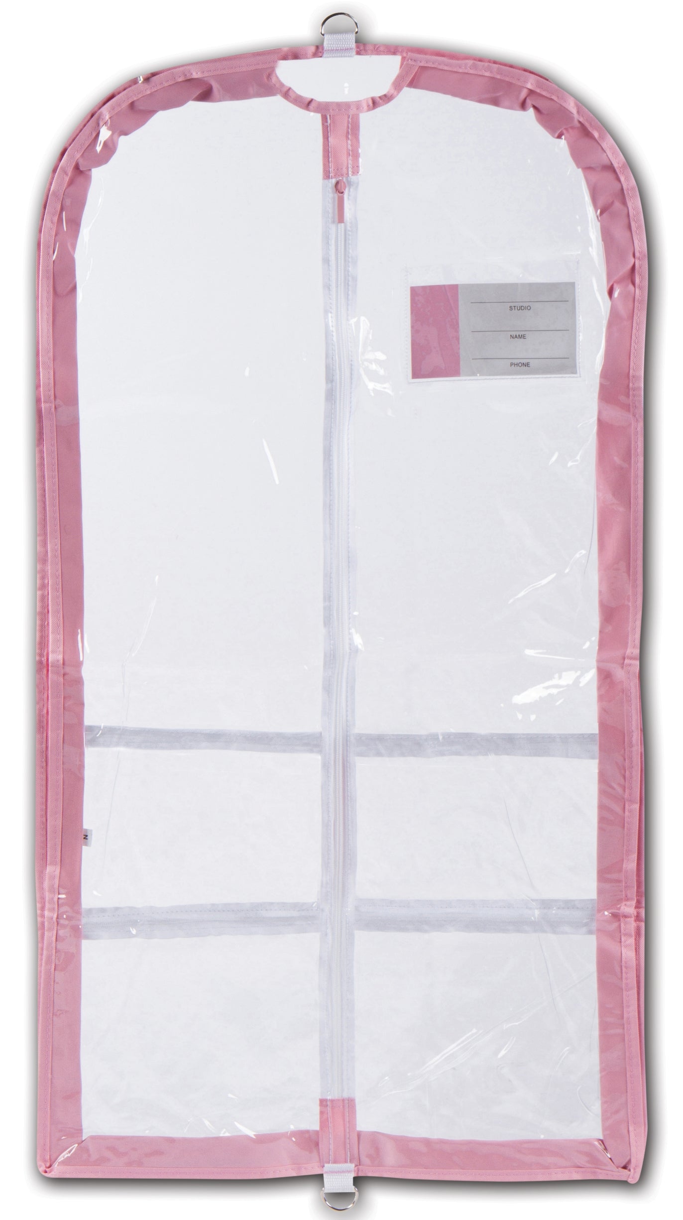 New Garment Bag Danz N Motion Clear with colorful Gusset and Pockets
