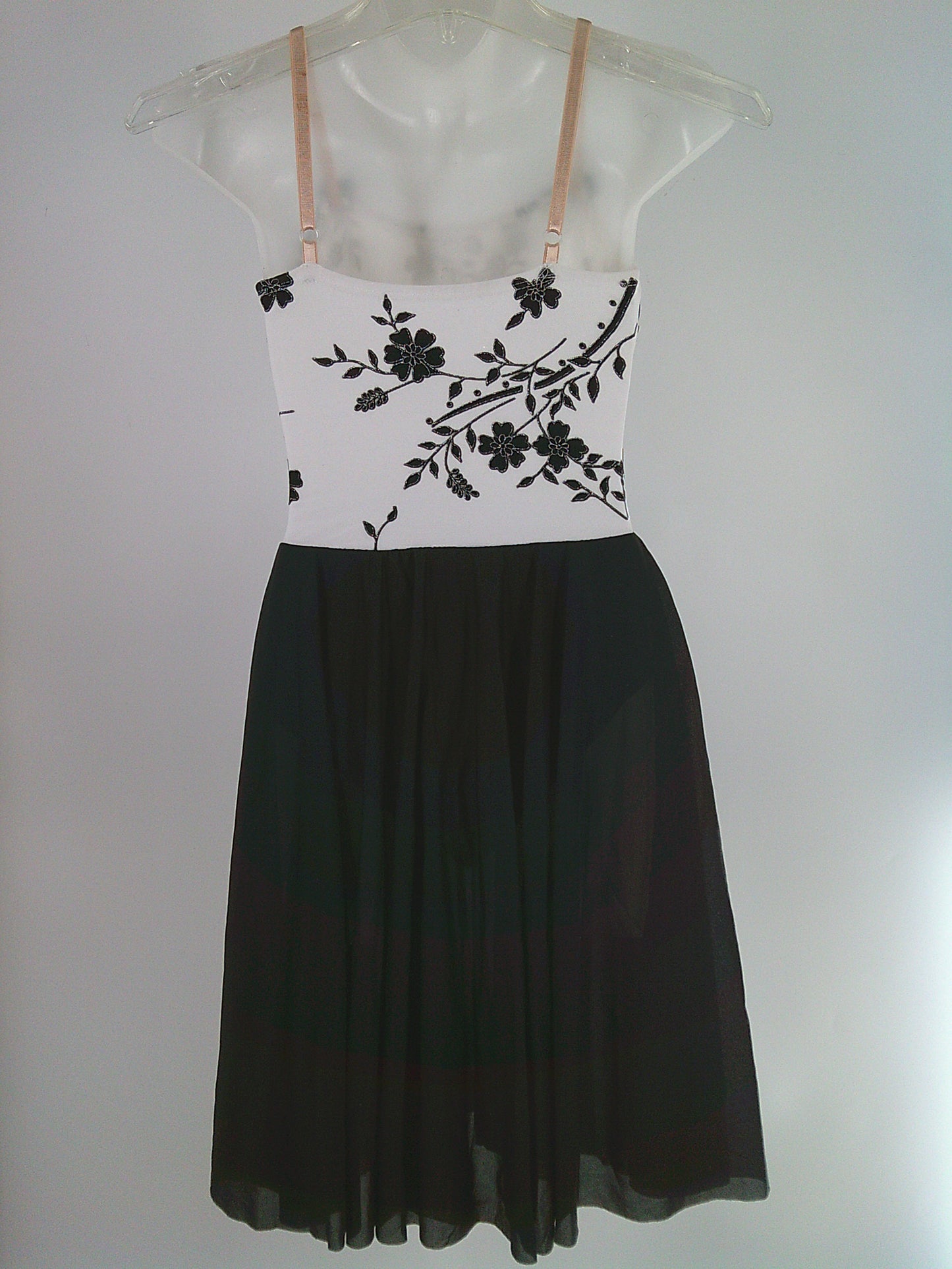 Pre-Owned Costume Dansco   Medium Child Black Floral Design Ballet  Glitter