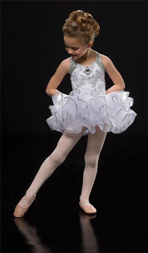 Pre-Owned Costume Art Stone 29301 Small Child White Tutu Ballet Tap Pageant Sequin
