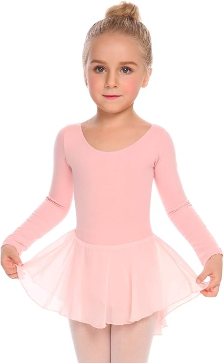Pre-Owned Dress Leotard Intermediate Child Long Sleeve Cross Back Ballet Tap
