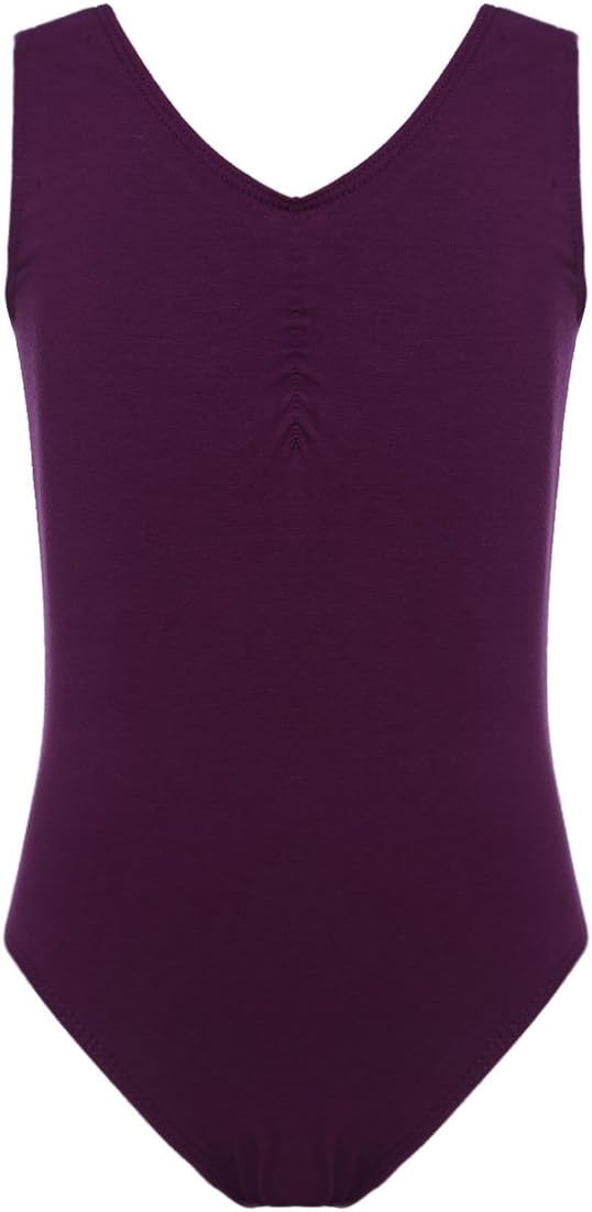 Pre-Owned Leotard iEFFiEL Large Child Dark Purple Tank Pinch Front Cotton
