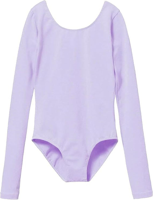 Pre-Owned Leotard Long Sleeve Cotton XXL Child Lavender Ballet Tap Jazz