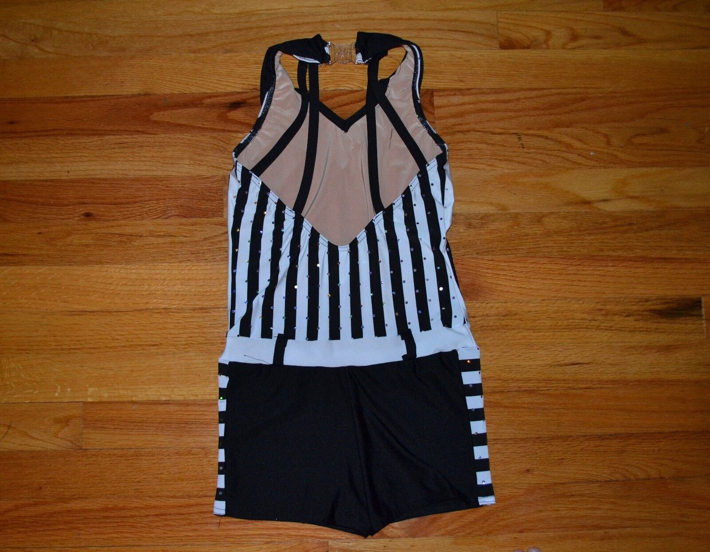 Pre-Owned Costume Wish Come True  V1457 Small Adult Black White Unitard Jazz Foil Dot