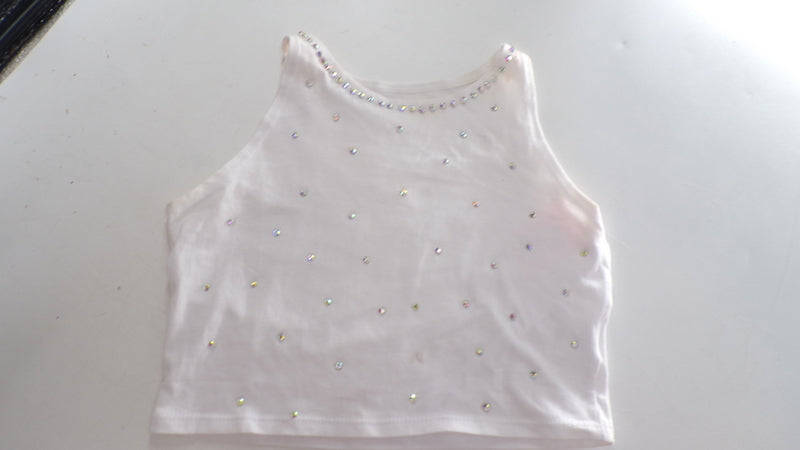 Pre-Owned Crop Top Balera  PT9424 Large Child White  Hip Hop Jazz