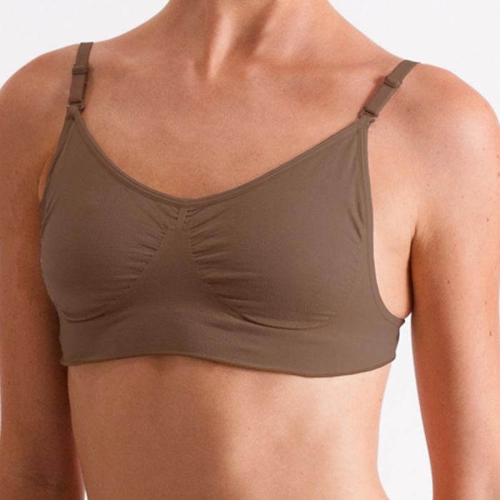 New Bra Silky Dance Clear back Strap All Sizes Nude-Mocha - Top