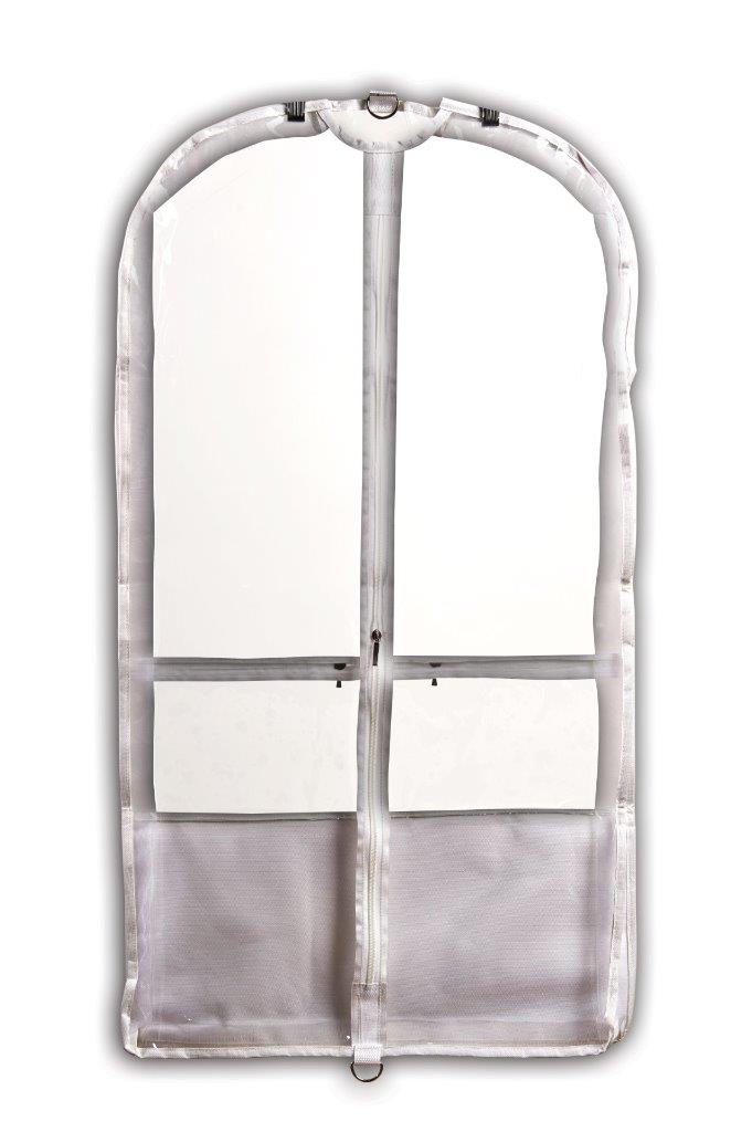 New Garment Bag Danz N Motion Clear with colorful Gusset and Pockets