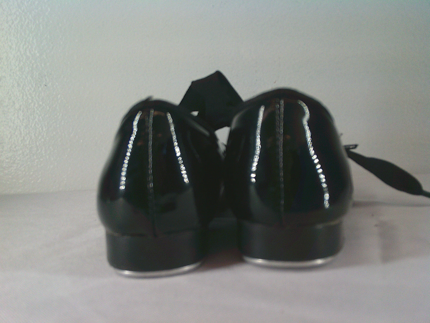 Pre-Owned Tap Shoes Dance Class Kids 12m Tyette Leather Ribbon Student
