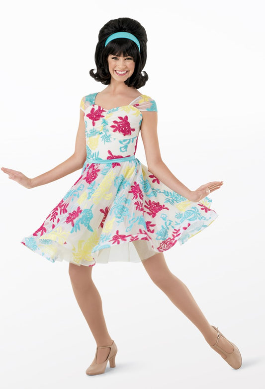 Pre-Owned Costume Weissman  9553 Medium Adult Pink 60's Dress Jazz Tap  Hair Spray