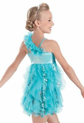 Pre-Owned Costume Weissman 7530 Intermediate Child 6X-7 Gray Dress Lyrical Sequin