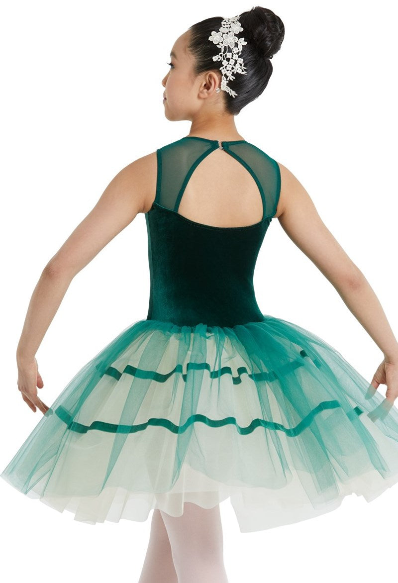 Pre-Owned Costume Weissman  11683 Large Child Green Tutu Ballet Sequin